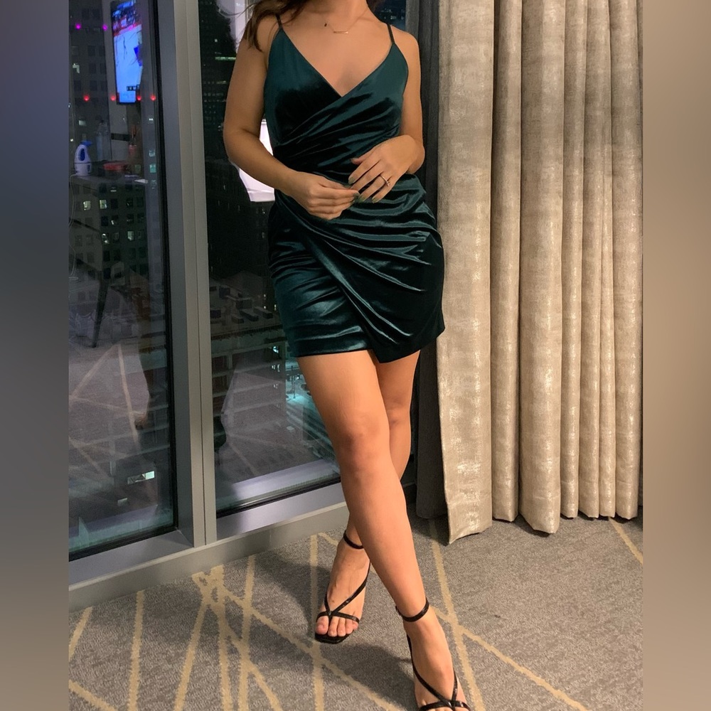 Green Velvet Mini Dress